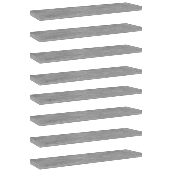 NNEVL Bookshelf Boards 8 pcs Concrete Grey 40x10x1.5 cm Chipboard