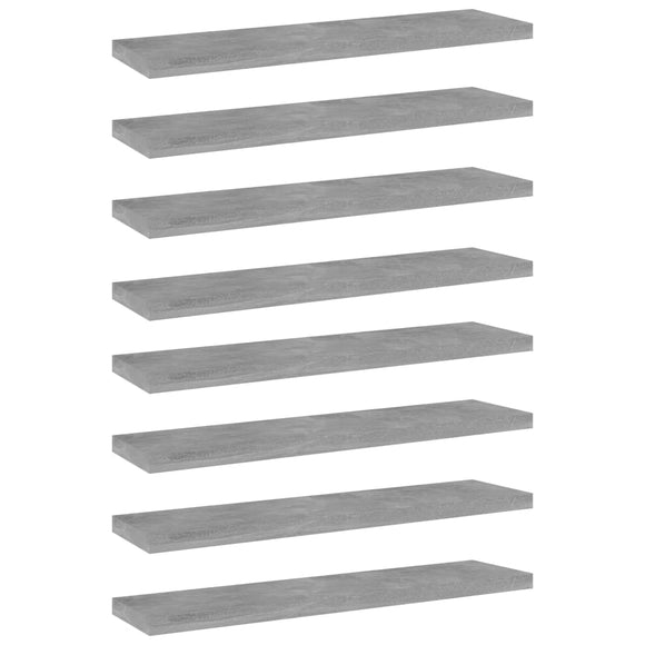 NNEVL Bookshelf Boards 8 pcs Concrete Grey 40x10x1.5 cm Chipboard