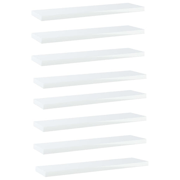 NNEVL Bookshelf Boards 8 pcs High Gloss White 40x10x1.5 cm Chipboard