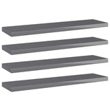 NNEVL Bookshelf Boards 4 pcs High Gloss Grey 40x10x1.5 cm Chipboard