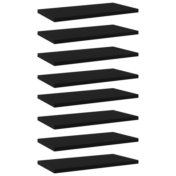 NNEVL Bookshelf Boards 8 pcs Black 40x20x1.5 cm Chipboard