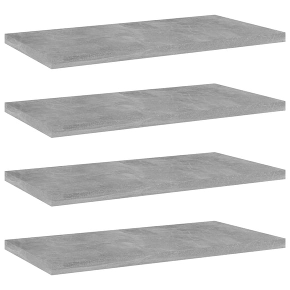 NNEVL Bookshelf Boards 4 pcs Concrete Grey 40x20x1.5 cm Chipboard