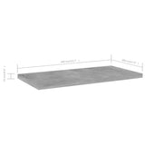 NNEVL Bookshelf Boards 4 pcs Concrete Grey 40x20x1.5 cm Chipboard