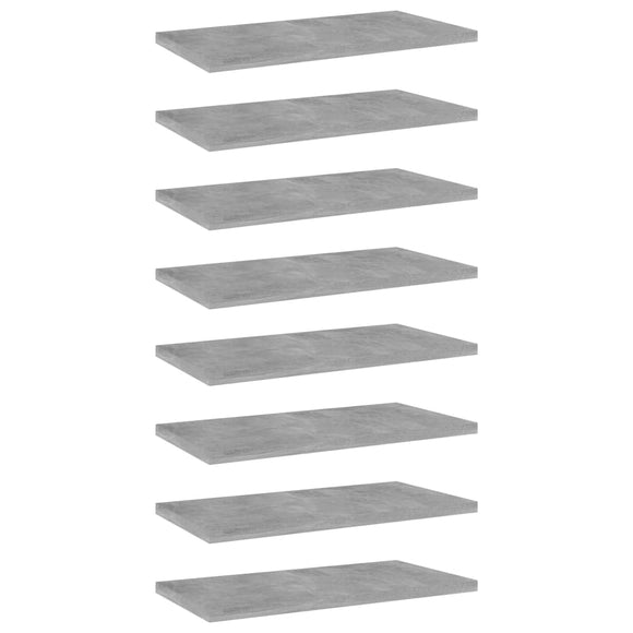 NNEVL Bookshelf Boards 8 pcs Concrete Grey 40x20x1.5 cm Chipboard