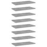 NNEVL Bookshelf Boards 8 pcs Concrete Grey 40x20x1.5 cm Chipboard
