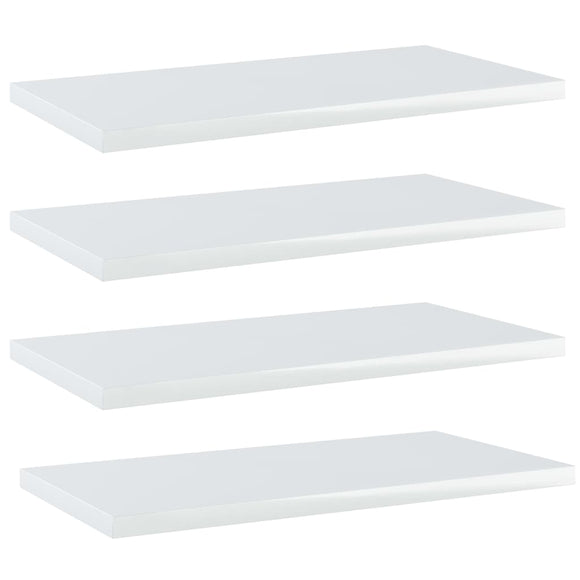 NNEVL Bookshelf Boards 4 pcs High Gloss White 40x20x1.5 cm Chipboard
