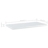 NNEVL Bookshelf Boards 4 pcs High Gloss White 40x20x1.5 cm Chipboard