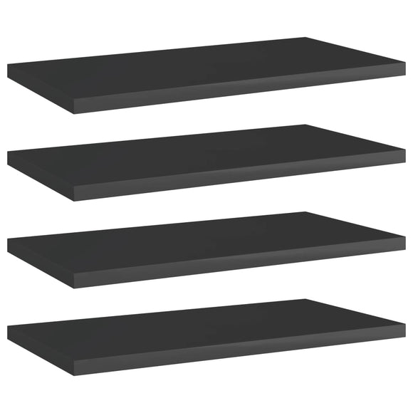 NNEVL Bookshelf Boards 4 pcs High Gloss Black 40x20x1.5 cm Chipboard