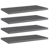 NNEVL Bookshelf Boards 4 pcs High Gloss Grey 40x20x1.5 cm Chipboard