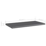 NNEVL Bookshelf Boards 4 pcs High Gloss Grey 40x20x1.5 cm Chipboard
