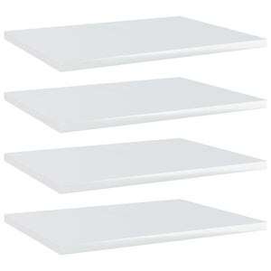 NNEVL Bookshelf Boards 4 pcs High Gloss White 40x30x1.5 cm Chipboard
