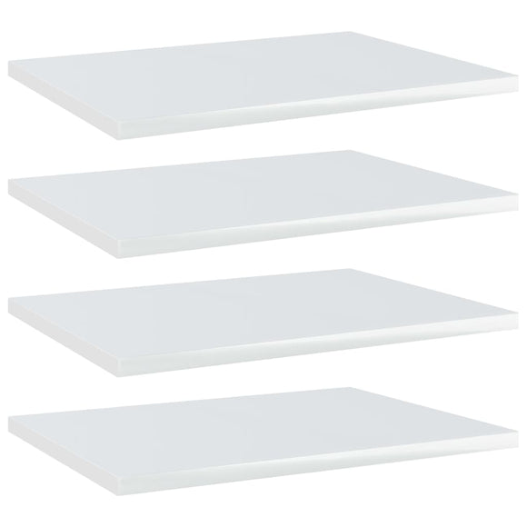 NNEVL Bookshelf Boards 4 pcs High Gloss White 40x30x1.5 cm Chipboard