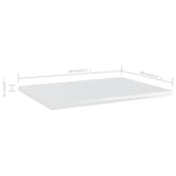 NNEVL Bookshelf Boards 4 pcs High Gloss White 40x30x1.5 cm Chipboard