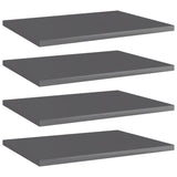 NNEVL Bookshelf Boards 4 pcs High Gloss Grey 40x30x1.5 cm Chipboard