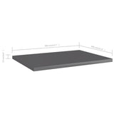 NNEVL Bookshelf Boards 4 pcs High Gloss Grey 40x30x1.5 cm Chipboard