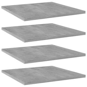 NNEVL Bookshelf Boards 4 pcs Concrete Grey 40x40x1.5 cm Chipboard