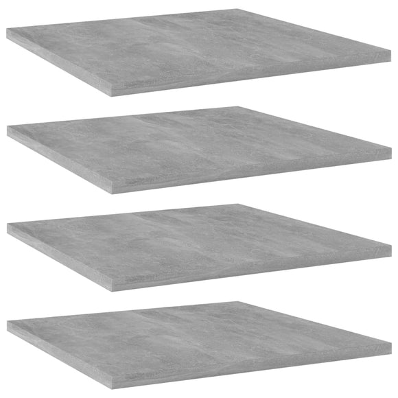 NNEVL Bookshelf Boards 4 pcs Concrete Grey 40x40x1.5 cm Chipboard