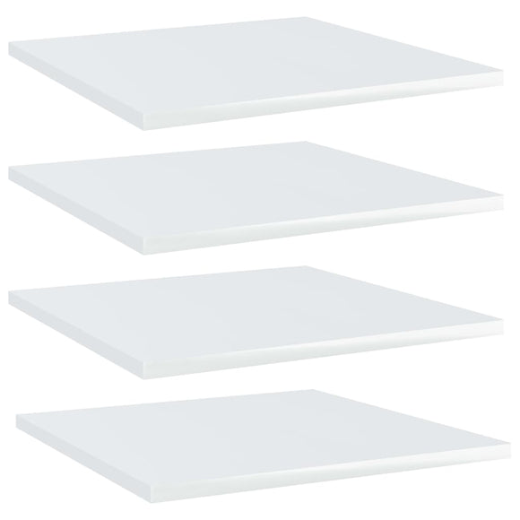 NNEVL Bookshelf Boards 4 pcs High Gloss White 40x40x1.5 cm Chipboard