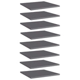 NNEVL Bookshelf Boards 8 pcs High Gloss Grey 40x40x1.5 cm Engineered Wood