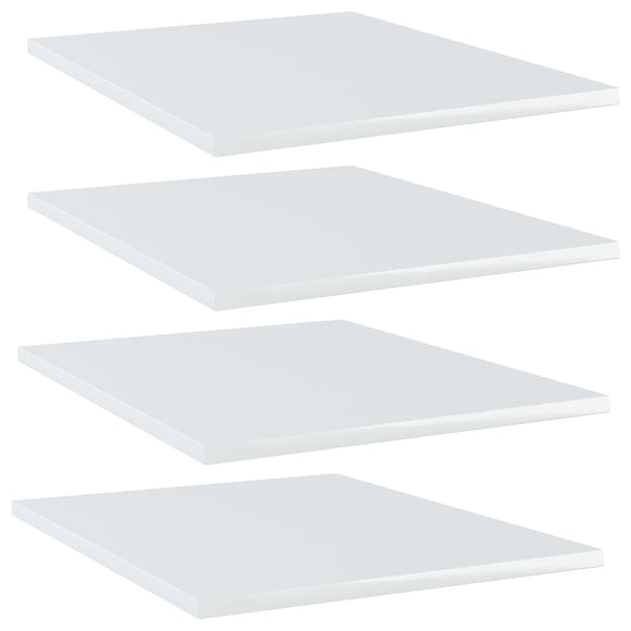 NNEVL Bookshelf Boards 4 pcs High Gloss White 40x50x1.5 cm Chipboard