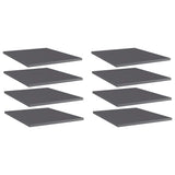 NNEVL Bookshelf Boards 8 pcs High Gloss Grey 40x50x1.5 cm Engineered Wood