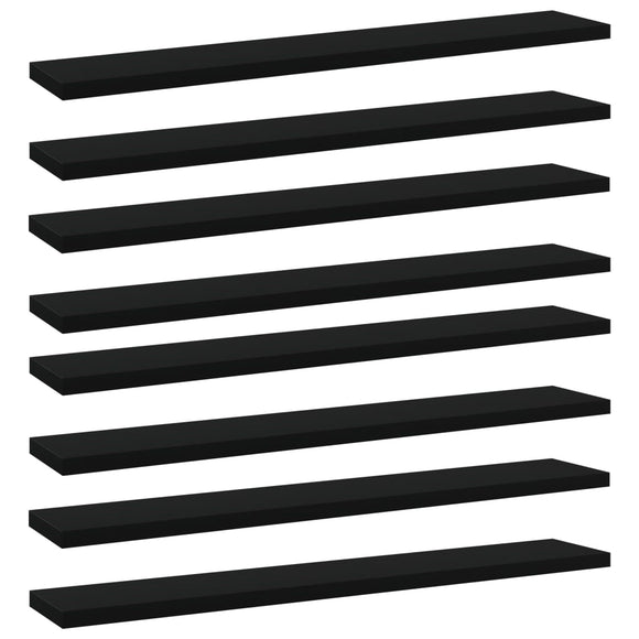 NNEVL Bookshelf Boards 8 pcs Black 60x10x1.5 cm Chipboard