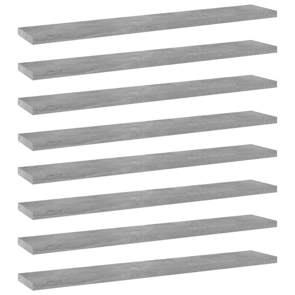 NNEVL Bookshelf Boards 8 pcs Concrete Grey 60x10x1.5 cm Chipboard