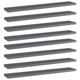 NNEVL Bookshelf Boards 8 pcs High Gloss Grey 60x10x1.5 cm Engineered Wood
