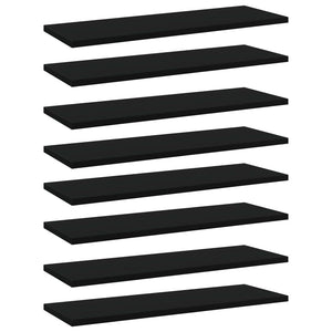 NNEVL Bookshelf Boards 8 pcs Black 60x20x1.5 cm Chipboard