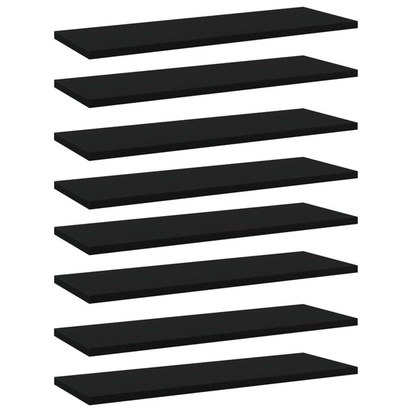 NNEVL Bookshelf Boards 8 pcs Black 60x20x1.5 cm Chipboard