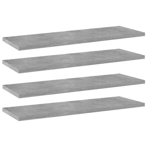 NNEVL Bookshelf Boards 4 pcs Concrete Grey 60x20x1.5 cm Chipboard