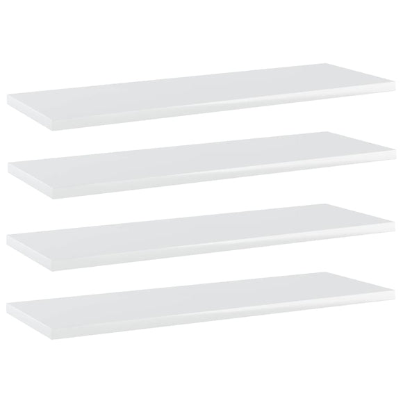 NNEVL Bookshelf Boards 4 pcs High Gloss White 60x20x1.5 cm Chipboard
