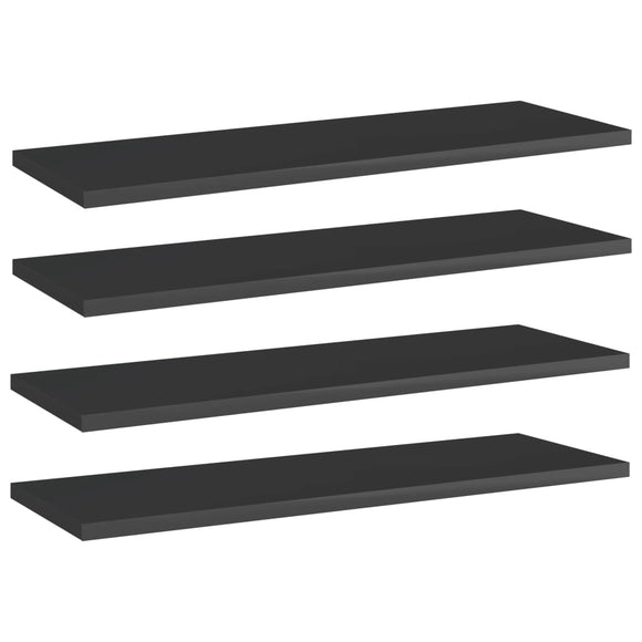 NNEVL Bookshelf Boards 4 pcs High Gloss Black 60x20x1.5 cm Chipboard