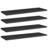 NNEVL Bookshelf Boards 4 pcs High Gloss Black 60x20x1.5 cm Chipboard