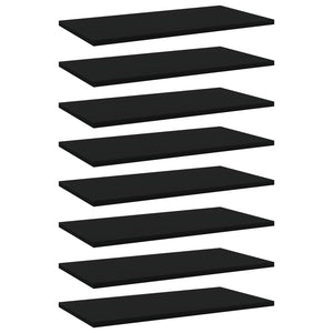 NNEVL Bookshelf Boards 8 pcs Black 60x30x1.5 cm Chipboard