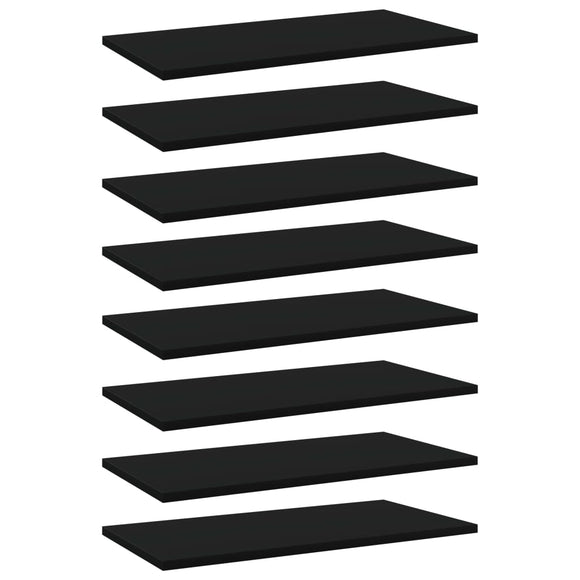 NNEVL Bookshelf Boards 8 pcs Black 60x30x1.5 cm Chipboard