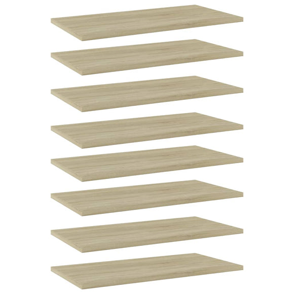 NNEVL Bookshelf Boards 8 pcs Sonoma Oak 60x30x1.5 cm Chipboard