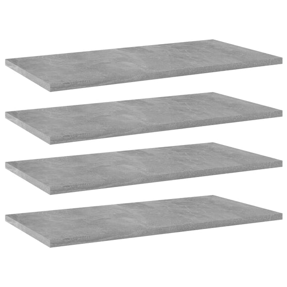 NNEVL Bookshelf Boards 4 pcs Concrete Grey 60x30x1.5 cm Chipboard