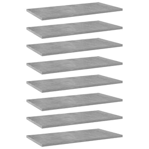 NNEVL Bookshelf Boards 8 pcs Concrete Grey 60x30x1.5 cm Chipboard