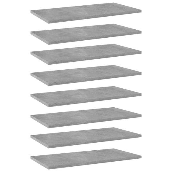 NNEVL Bookshelf Boards 8 pcs Concrete Grey 60x30x1.5 cm Chipboard
