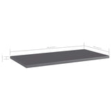 NNEVL Bookshelf Boards 4 pcs High Gloss Grey 60x30x1.5 cm Chipboard
