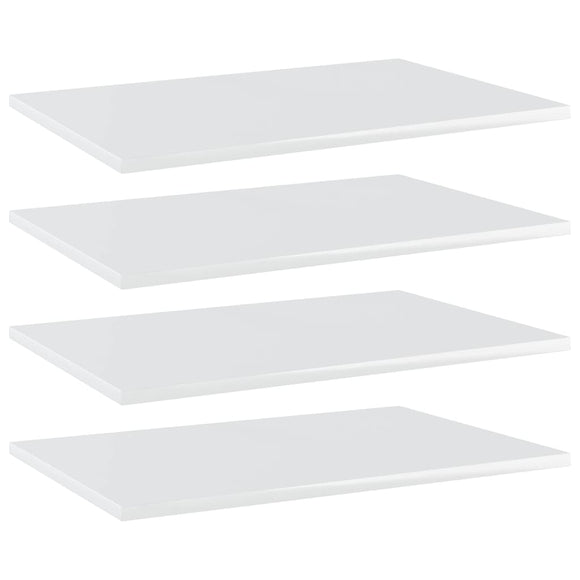 NNEVL Bookshelf Boards 4 pcs High Gloss White 60x40x1.5 cm Chipboard
