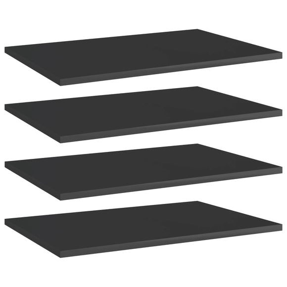 NNEVL Bookshelf Boards 4 pcs High Gloss Black 60x40x1.5 cm Chipboard