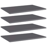NNEVL Bookshelf Boards 4 pcs High Gloss Grey 60x40x1.5 cm Chipboard