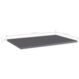 NNEVL Bookshelf Boards 4 pcs High Gloss Grey 60x40x1.5 cm Chipboard