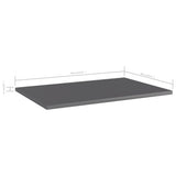 NNEVL Bookshelf Boards 8 pcs High Gloss Grey 60x40x1.5 cm Engineered Wood