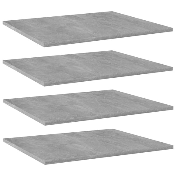 NNEVL Bookshelf Boards 4 pcs Concrete Grey 60x50x1.5 cm Chipboard