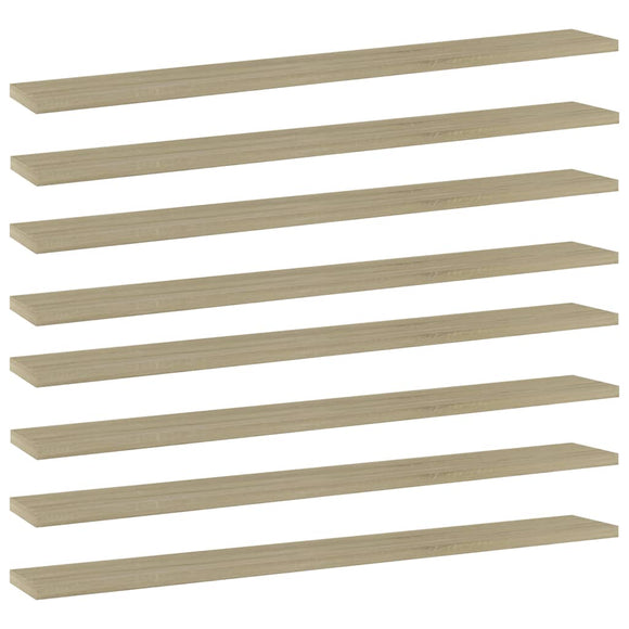 NNEVL Bookshelf Boards 8 pcs Sonoma Oak 80x10x1.5 cm Chipboard