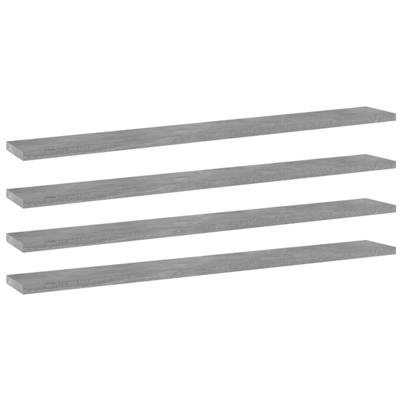 NNEVL Bookshelf Boards 4 pcs Concrete Grey 80x10x1.5 cm Chipboard