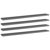 NNEVL Bookshelf Boards 4 pcs High Gloss Grey 80x10x1.5 cm Engineered Wood